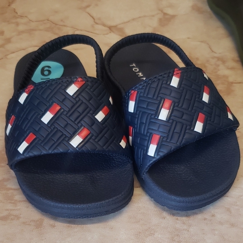 Tommy Hilfiger Kids Navy Sling Back Baby Sandals Size 6